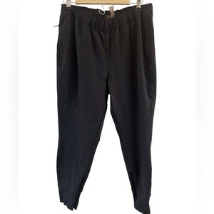 Calia Womens Journey Knit Jogger Sz L Solid Black High Rise Zip Pockets